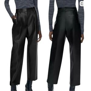 Aritzia Wilfred High-Waist Carrot Pant Vegan Leather Size 10